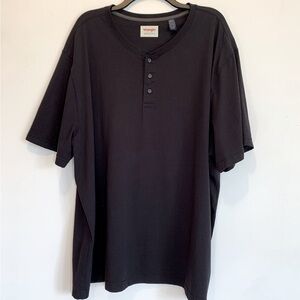 Wrangler Black Henley Shirt Short Sleeve